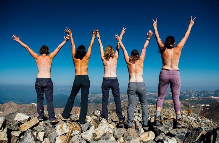 Girls Posing Topless In Front Of Beautiful Landscapes
