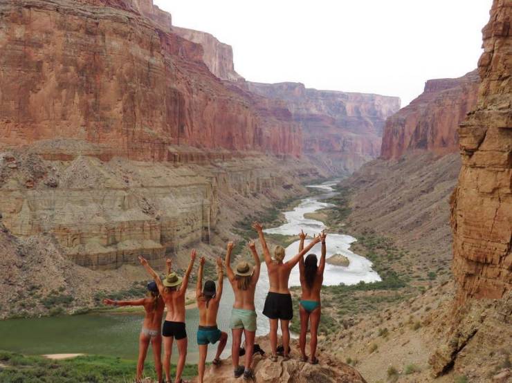 Girls Posing Topless In Front Of Beautiful Landscapes