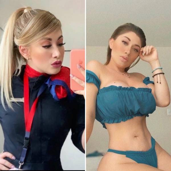 Sexy Stewardesses With And Without Their Uniform