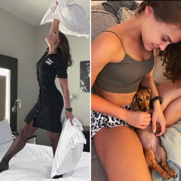 Sexy Stewardesses With And Without Their Uniform