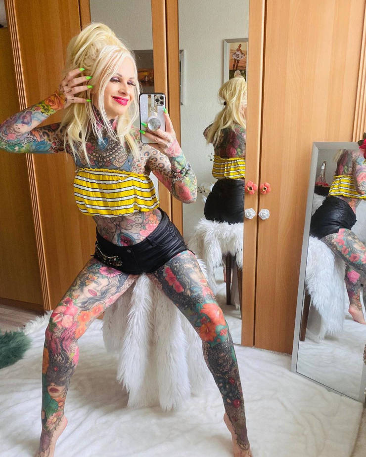 German Grandma Covers Her Body In Bright Tattoos
