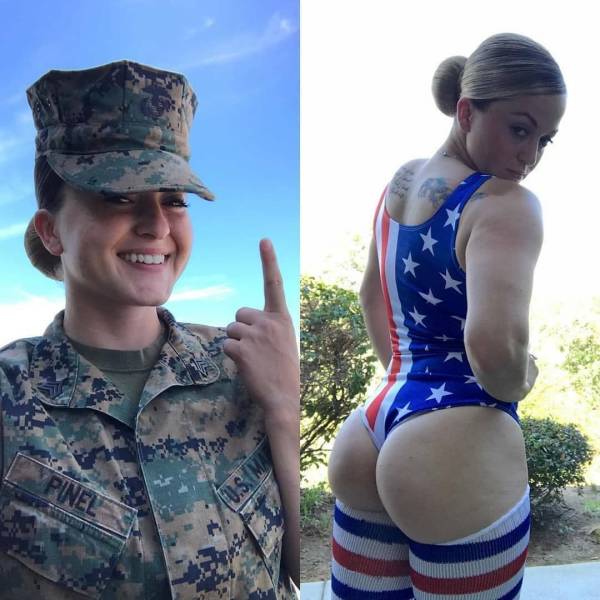 Beauties With And Without Their Uniform