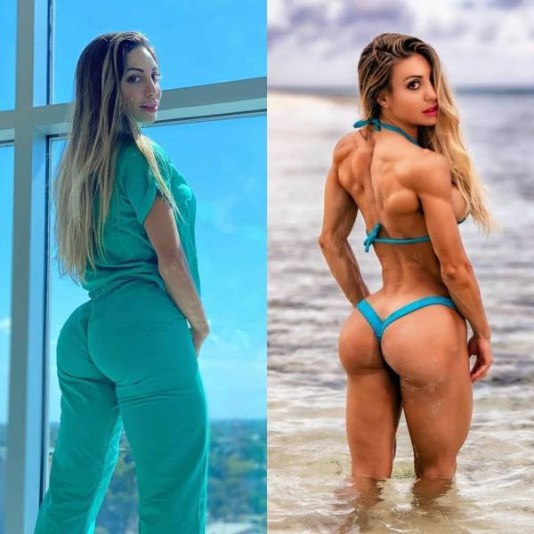 Beauties With And Without Their Uniform