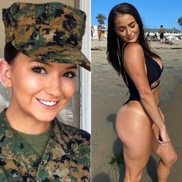 Beauties With And Without Their Uniform