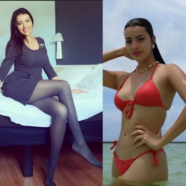 Hot Flight Attendants With And Without Their Uniforms