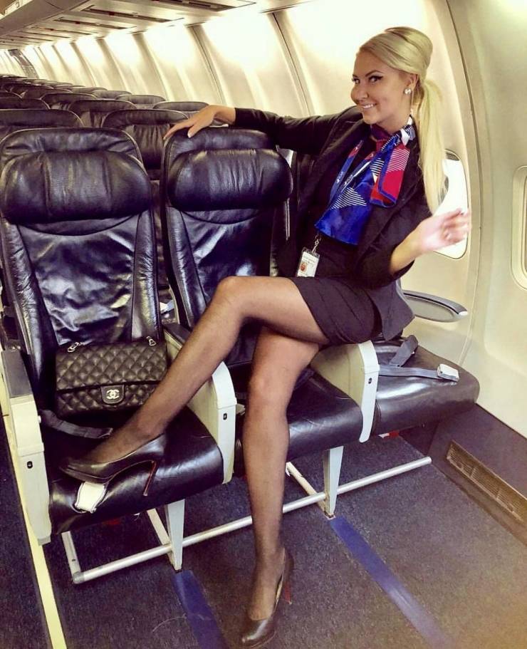 Sexy Flight Attendants With And Without Their Uniforms