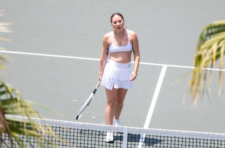 Lady Gaga On The Tennis Court