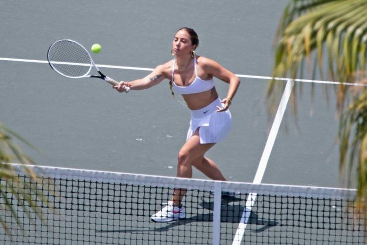 Lady Gaga On The Tennis Court