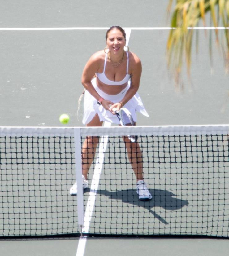 Lady Gaga On The Tennis Court