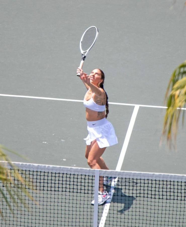 Lady Gaga On The Tennis Court