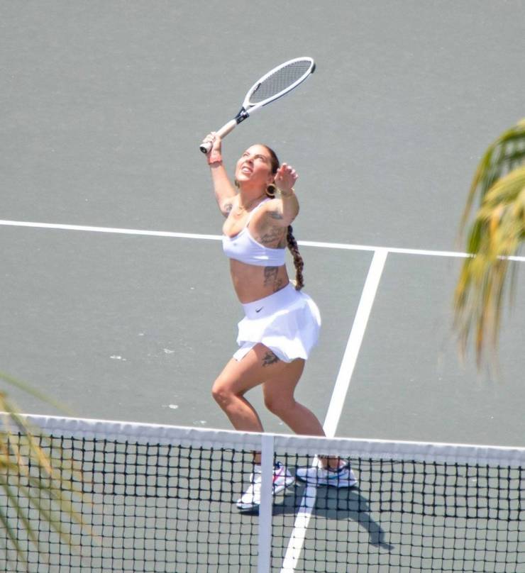 Lady Gaga On The Tennis Court