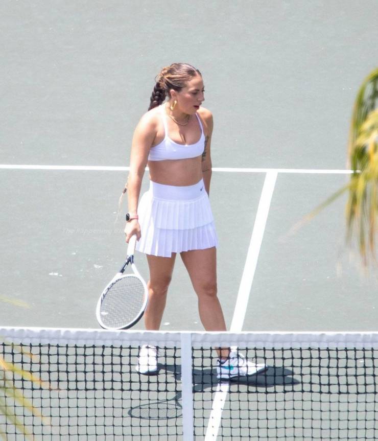 Lady Gaga On The Tennis Court