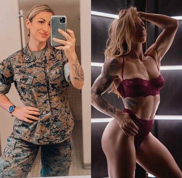 Hot Girls With And Without Their Uniforms