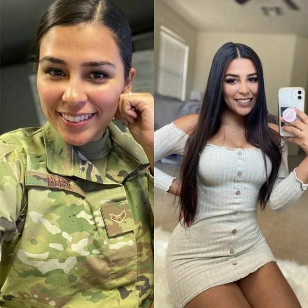 Sexy Girls With And Without Their Uniforms