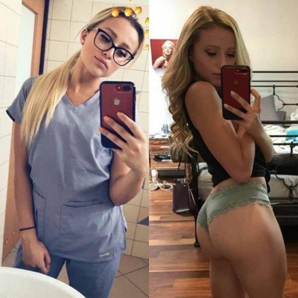 Sexy Girls With And Without Their Uniforms