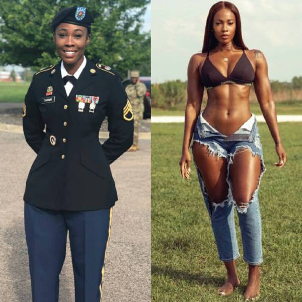 Fit Girls With And Without Their Uniforms