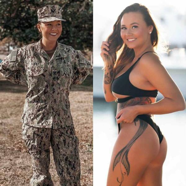 Fit Girls With And Without Their Uniforms
