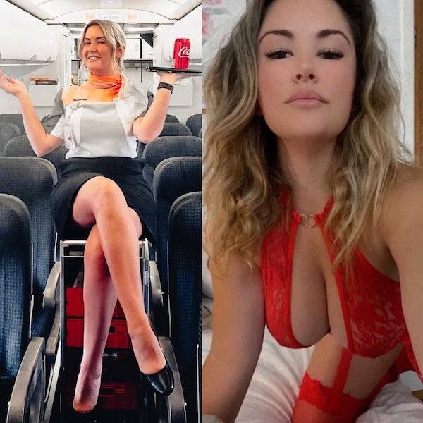 Sexy Flight Attendants With And Without Their Uniforms