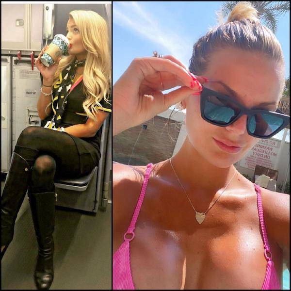 Sexy Flight Attendants With And Without Their Uniforms