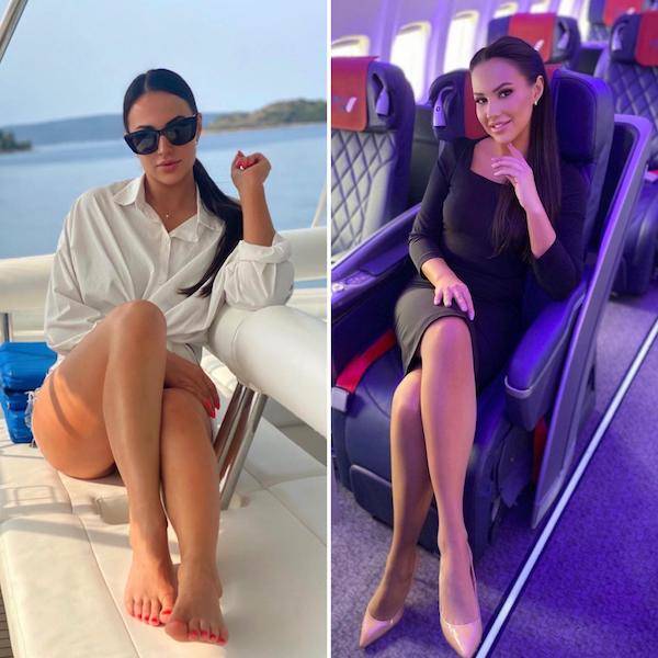 Sexy Flight Attendants With And Without Their Uniforms