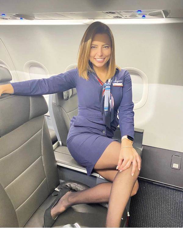 Sexy Flight Attendants With And Without Their Uniforms