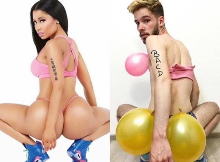 Man Mockingly Recreates “Sexy” Celebrity Photos