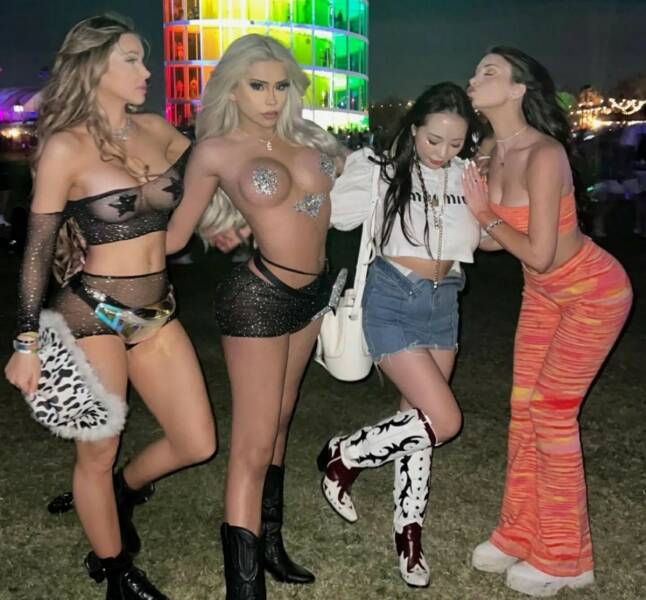 Music Festival Girls Having Fun!