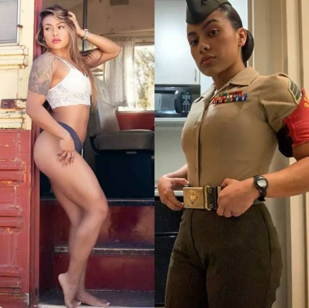 Sexy Girls With And Without Their Uniforms
