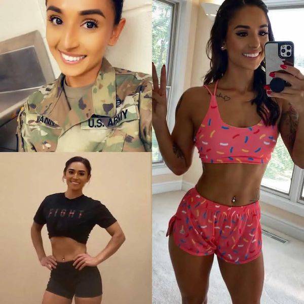 Military Girls With And Without Their Uniforms
