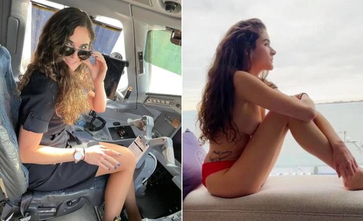 Hot Flight Attendants With And Without Their Uniforms