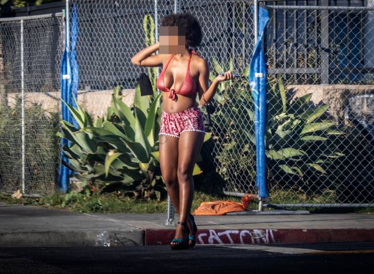 Prostitutes Walk The Streets Of Los Angeles In Their Underpants In Broad Daylight