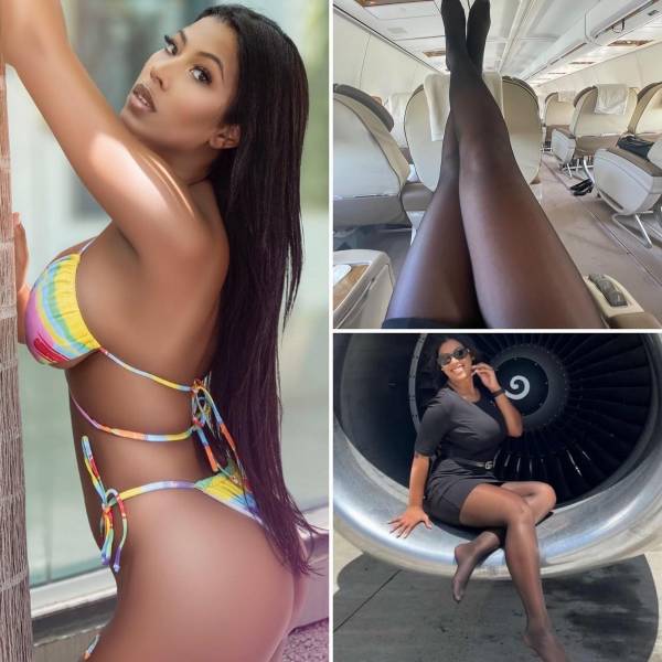 Hot Flight Attendants With And Without Their Uniforms