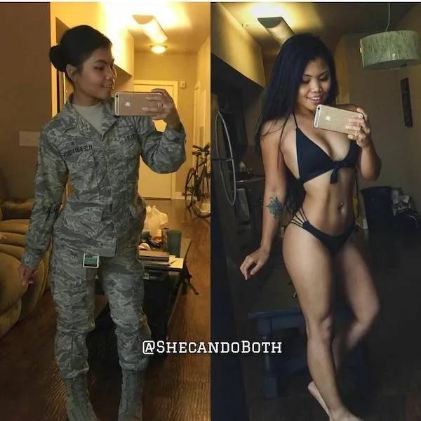 Sexy Girls Taking Off Their Uniforms