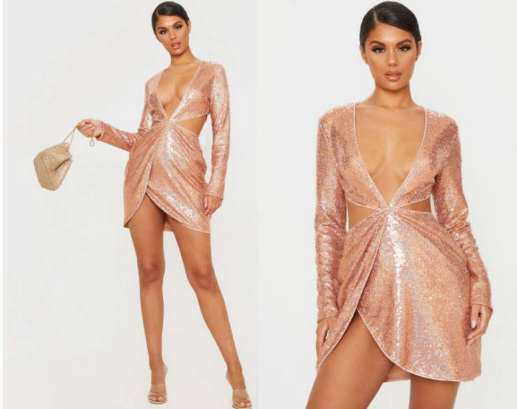 Big-Breasted Model Tries On Online Shop Dresses