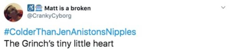 What’s Colder Than Jennifer Aniston’s Nipples?