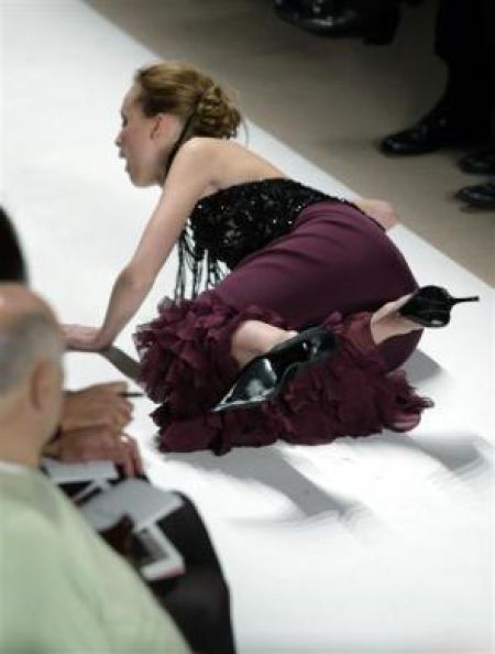 Embarrassing Shots of Models Falling