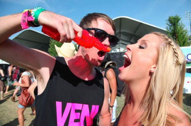 Coachella Music Festival: Half Naked Hot Young White Chicks Dancing