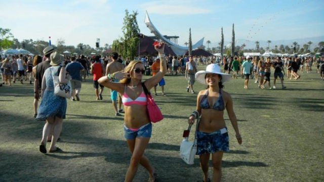 Coachella Music Festival: Half Naked Hot Young White Chicks Dancing