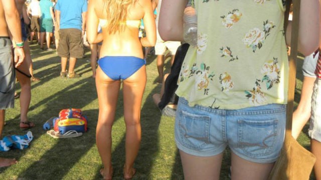 Coachella Music Festival: Half Naked Hot Young White Chicks Dancing