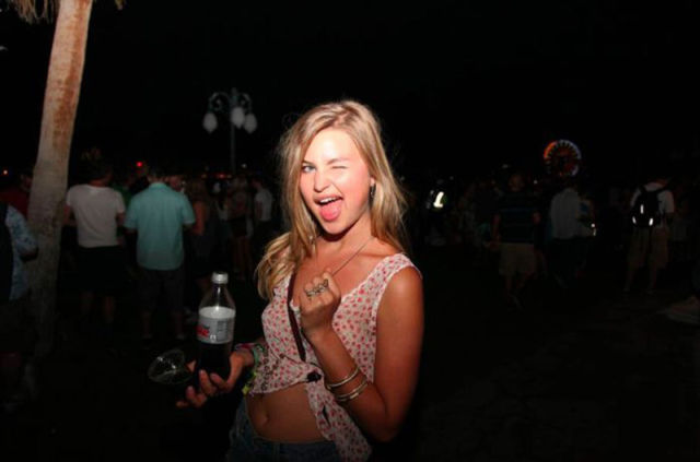 Coachella Music Festival: Half Naked Hot Young White Chicks Dancing