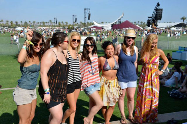 Coachella Music Festival: Half Naked Hot Young White Chicks Dancing