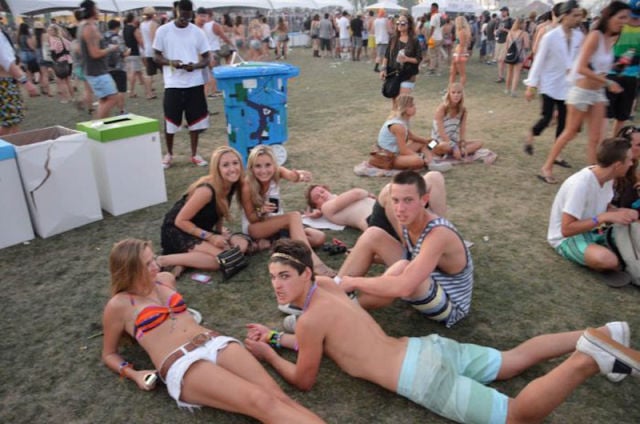 Coachella Music Festival: Half Naked Hot Young White Chicks Dancing