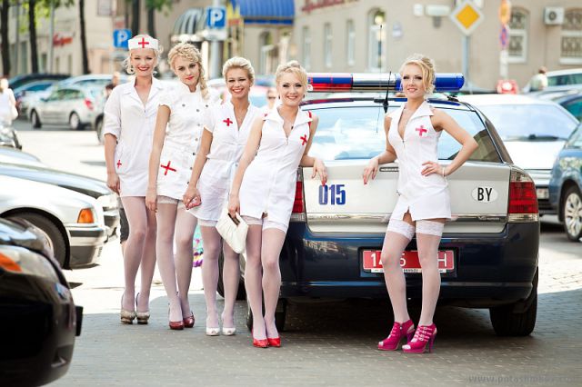 A Parade of Blonde Nurses