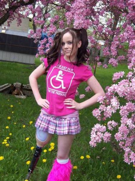 Sexy Amputee Amber Stays Positive