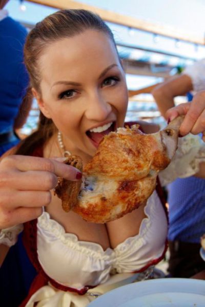 Bosomy Blonde, Jordan Carver, at Oktoberfest