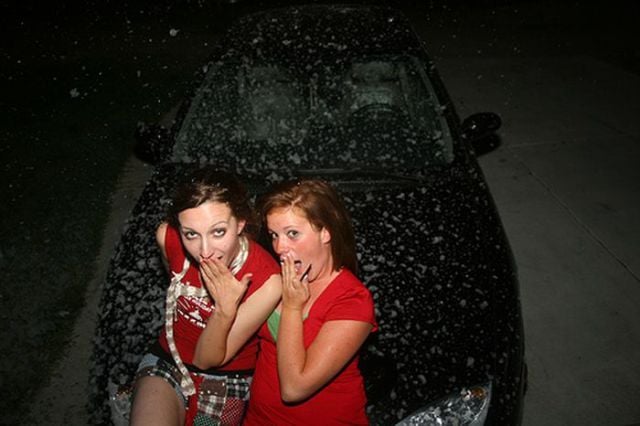 Drunk Girls Embracing The Christmas Spirit Of Giving