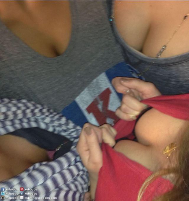 Girls Show Support with Their Boobs