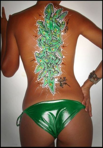 Girls with Graffiti Body Art