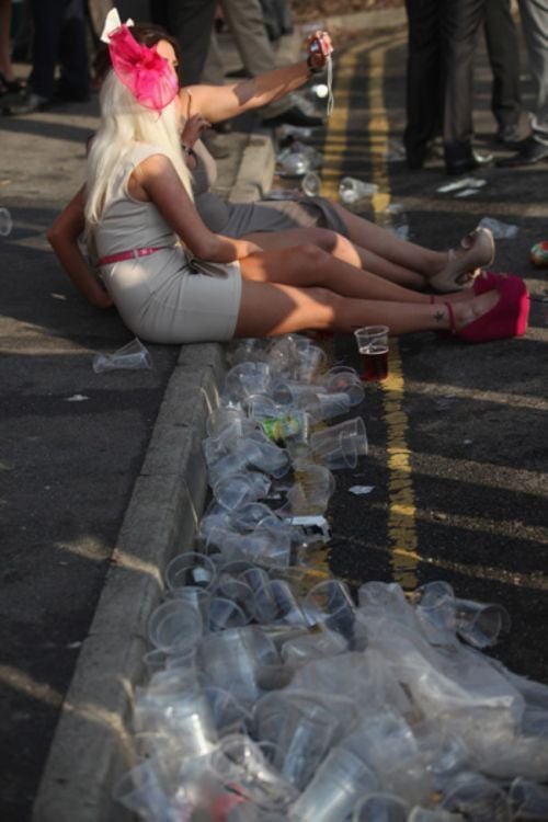 British Girls Get Dolled Up for Ladies Day Debauchery