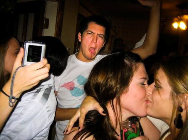 Classic Photobombs of Drunk Girls Kissing Each Other